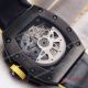 2017 Fake Richard Mille RM011 Chronograph Watch Black Case Yellow Inner rubber Watch (5)_th.jpg